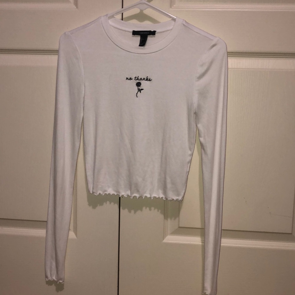 Forever 21 crop long sleeve fitted Tshirt